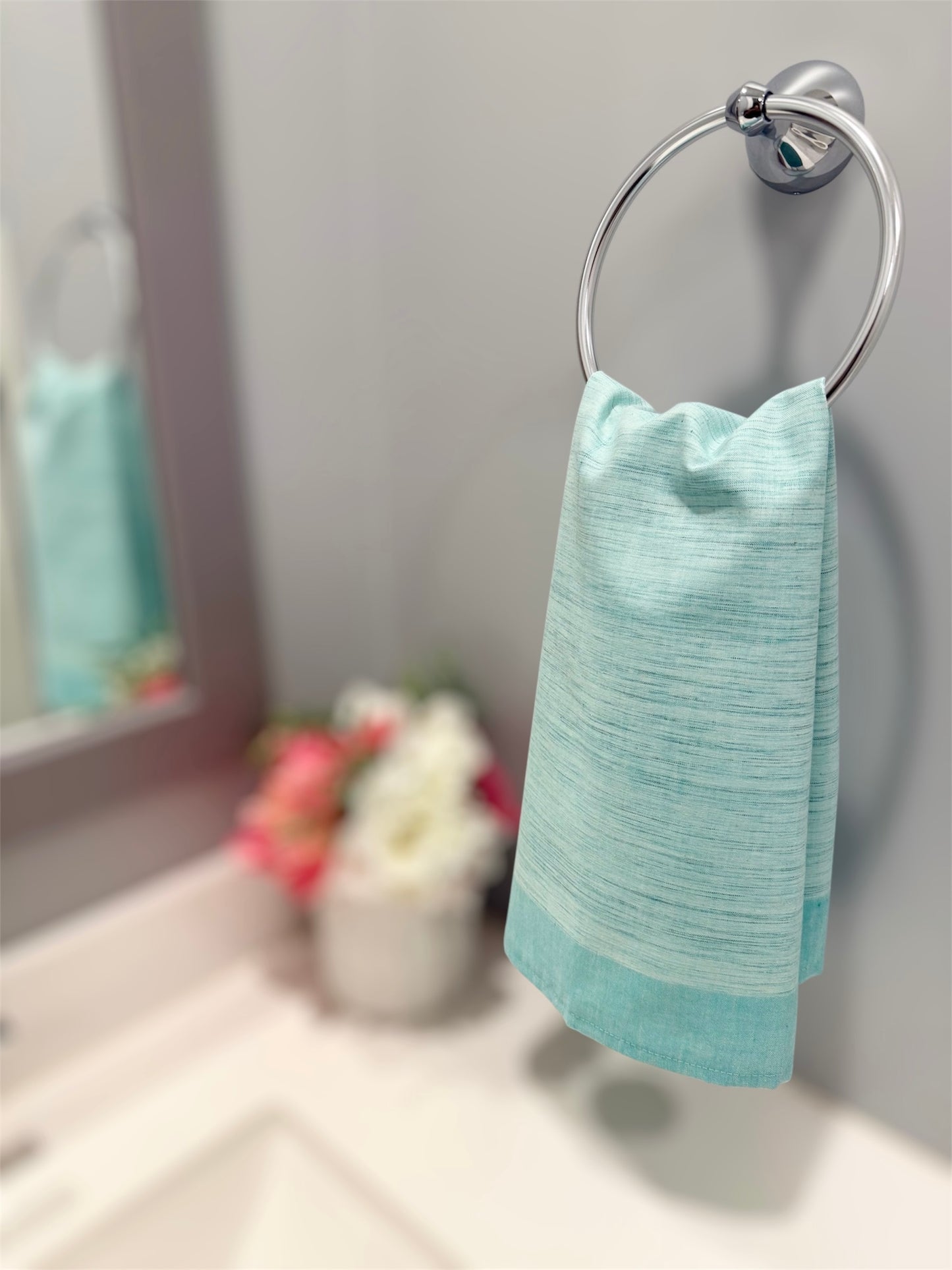 Breezy Turquoise Hand Towel